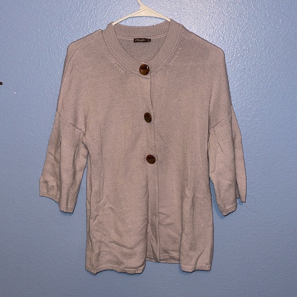 J. McLaughlin Wool Cashmere 3 Button Sweater Cardigan Flare Sleeve - XS. B2
